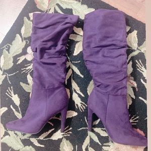 Purple suede boots (size 9)